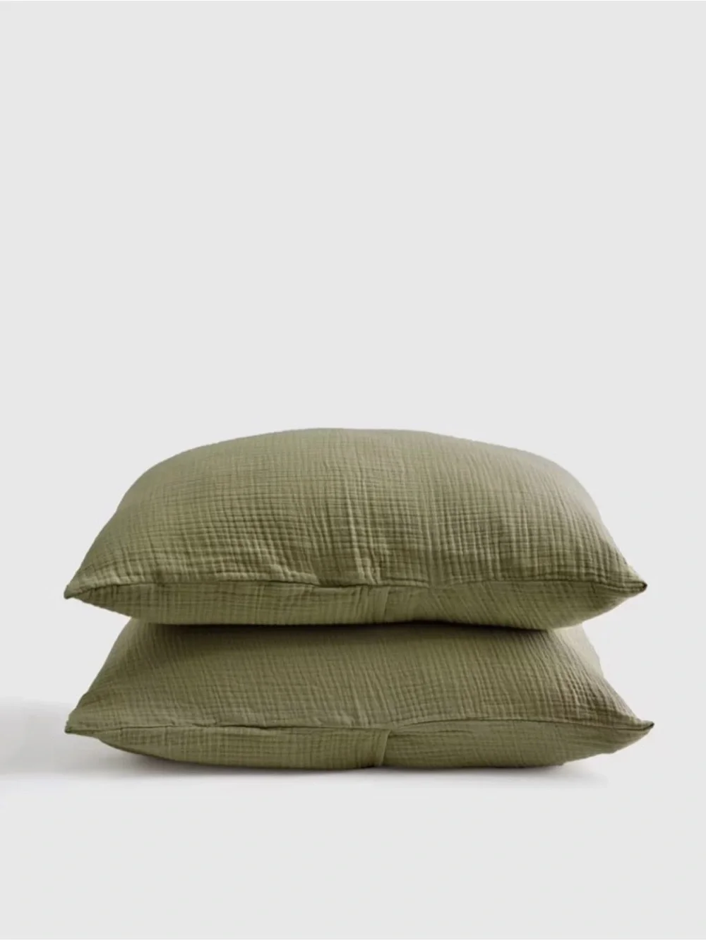Quince Organic Cotton Gauze Sham set of 2 in Olive- standard